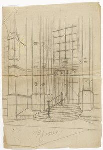 206798 Gezicht op het zuidelijke ingangsportaal van de Cunerakerk te Rhenen.